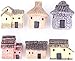 LeBeila Miniature Fairy Garden Stone Houses, 6 Mini Cottage House Miniatures Decor Accessories Fairies Gardening Decoration Statues Kit For Outdoor Patio Micro Landscape Yard Bonsai Decal Gifts (6PCS)