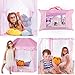 Campela Pink Princess Tent Teepee Castle Girls Large Playhouse - Kids Dream Play Tents with Star Lights for Children Indoor and Outdoor Games 55'' x 53'' (DxH)