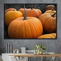 Framed Canvas Wall Art Vibrant Vegetables Citrus Colorful Farmhouse/Country Fruit Group Modern Art Multicolor Photography - 16x24 inches