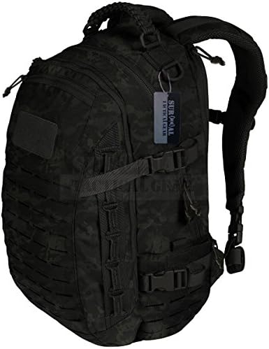 Laser-cut Tactical Backpack Military Everyday Carry Bag With MOLLE/PALS System Military Heavy Duty Pack (MULTICAM BLACK)