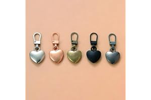 5 Pcs Love Zipper Pulls Replacement Cute Detachable Metal Zipper Pull Tabs Charm Repair for Luggage Clothing Jackets Backpack