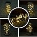 Fanme Solar Mason Jar Lights Lids 5 Pack 15 LED Fairy String Light Screw Inserts for Mason Jar Charismas Wedding Garden Patio Path Home Décor Tree Jar Lantern Decorative Lighting Warm White