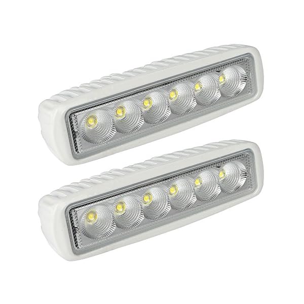 LTC-White-Spreader-LED-DeckMarine-Lights-Set-of-2-for-Boat-Flood-Light-12V-18W