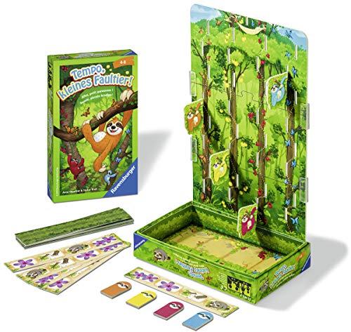 Ravensburger 23463 - Tempo, kleines Faultier, Mitbringspiel für 2-4 Spieler, Kinderspiel ab 4 Jahren, kompaktes Format, Reisespiel, Brettspiel, Blau – Bild 3