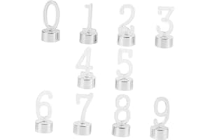 Homoyoyo 10pcs Flameless LED Number Candles Silver Smokeless Birthday Cake Lights Elegant Decorative Lamps