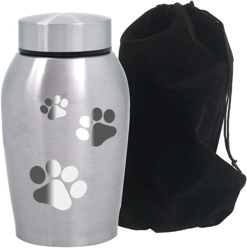 ENBOVE Funeral Cremation Urns for Dogs Cats, in Loving Memory Gone but Not Forgotten You Left Paw Prints on My Heart