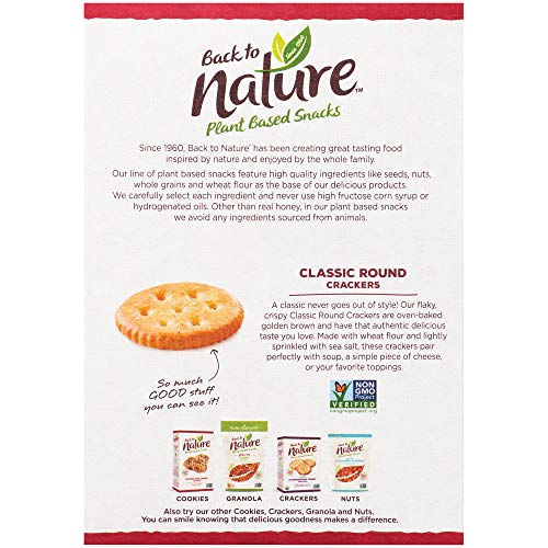 BACK TO NATURE CLASSIC ROUND CRACKERS – DAIRY FREE, NON-GMO, MADE WITH WHEAT FLOUR & SEA SALT, DELICIOUS & QUALITY SNACKS, 8.5 OUNCE