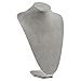 Jewelry Display - Jewelry Bust Necklace Display - Freestanding Velvet Jewelry Display Retail Necklace Mannequin Stand - for Chains, Chokers, Pendants, Lockets, Grey, 14 x 9.5 x 5.75 Inches