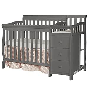 grey mini crib