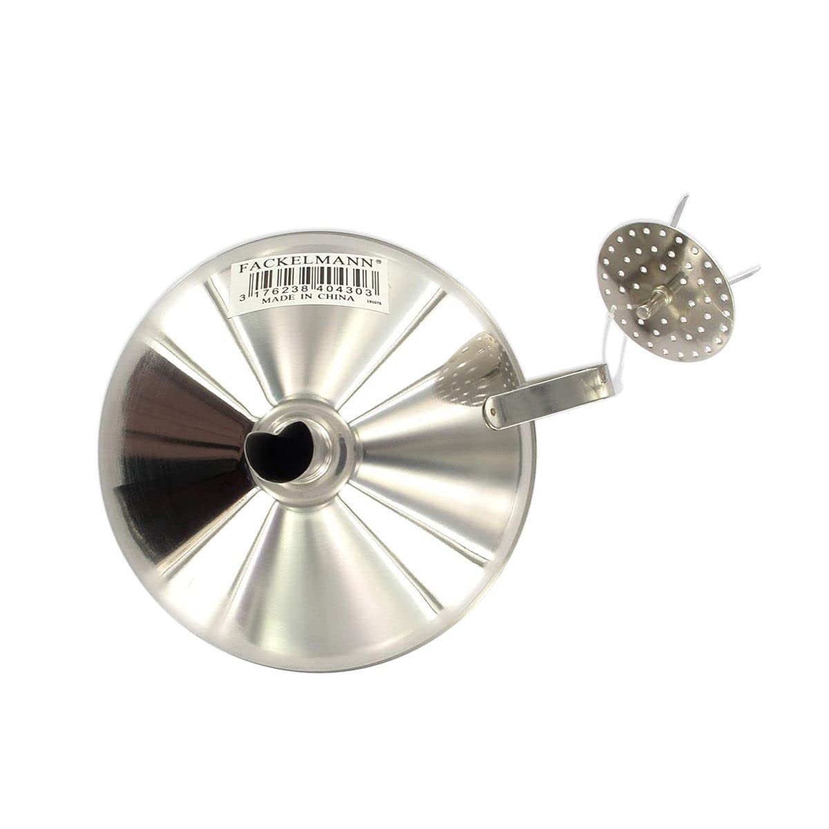 Fackelmann Stainless Steel Funnel with Strainer, Silver, 5.7 x 4.9-Inch
