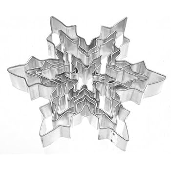 Tesoar 5Pcs Snowflake Ice Crystal Cookie Cutter