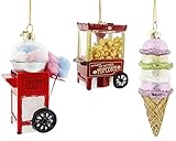 3-Piece Kurt Adler Noble Gems Glass Carnival Hanging Ornaments (3 Piece Carnival Set)