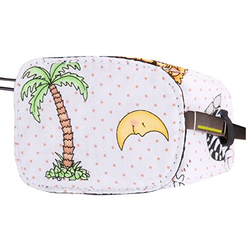 Plinrise Cartoon Pure Cotton Reusable Eye Patches - Amblyopia Eye Patches For Glasses, Strabismus, Lazy Eye Patch For Children,Vision Care Eye Mask (Coconut tree left) - Thumbnail 3