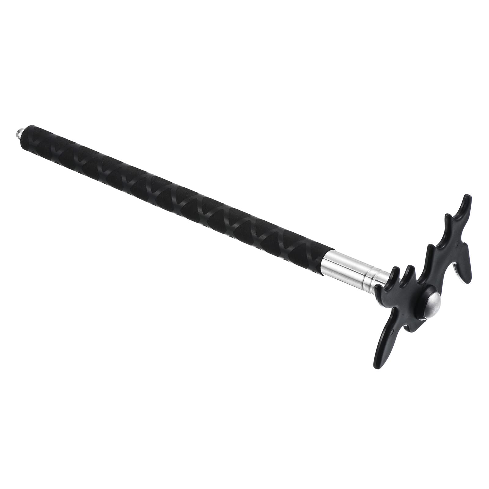 PATIKIL Retractable Billiards Cue Stick Bridge, Silicone Handle Pool Cue Accessory with Removable Plastic Bridge Head for Pool Table Competition, Black