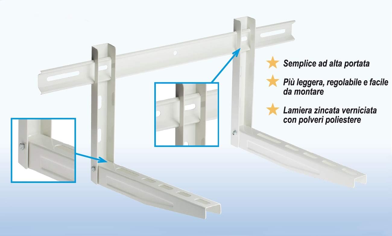 La Ventilazione EPSR420M Universal Mini Wall Bracket for Outdoor Air Conditioning 420x300x700mm, White, 420x300x700 mm - Image 3