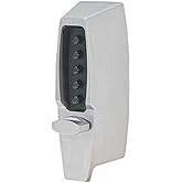 Simplex - 710826D Kaba 7100 Series Metal Mechanical Pushbutton Auxiliary Lock with Thumbturn, 25mm Tubular Deadbolt, Flat Front Face Plate, 60mm Backset, Satin Chrome Finish