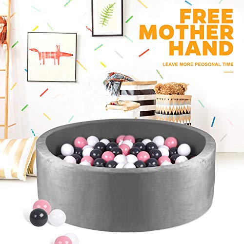 Kids Memory Foam Round Ball Pit, Kiddie Balls Pool, Deluxe Handmade Soft Quality and Durable
