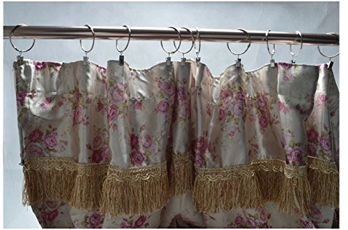 DODXIAOBEUL 2.5 inch Interior Diameter Open and Close Solid Metal Curtain Ring Hook Rustproof,Movable Clasp Suitable Fixed Pole Shower Curtain Rings/Strong Hooks Set Silver (24)