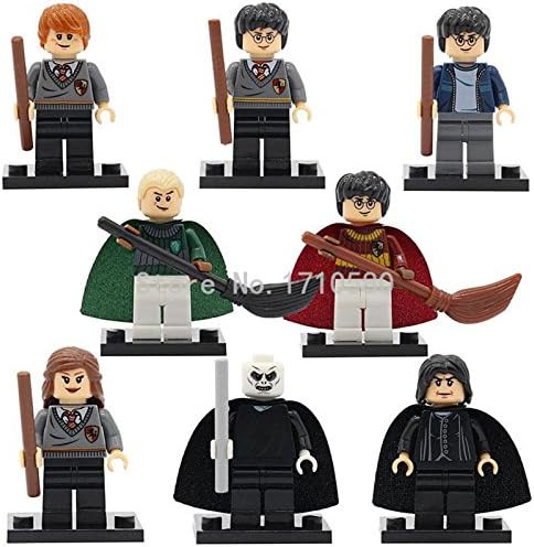 8pcs/lot Harry Potter Minifigures Hermione Malfoy Ron Lord Voldemort Snape Building Block Model Mini Figures Toys