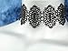 Twilight's Fancy Hexagonal Filigree Venice Black Lace Choker Necklace -- Size Small