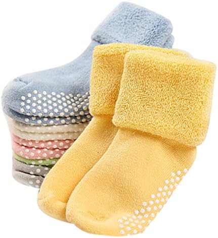 Baby Thick Socks Toddler Girl Boy Kid Anti-Slip Turn Cuff Warm Sock Cotton 6 Pack 1-3 Years