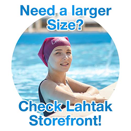 Swim Caps for Long Hair Kids - Swimming Cap for Girls Boys Kids Teens with Long Curly Hair Braids Dreadlocks - 100% Silicone Hypoallergenic Waterproof Swim Hat (Aqua Blue, Medium) - Thumbnail 7