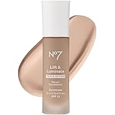 No7 Lift & Luminate Triple Action Serum Foundation - Liquid Makeup with SPF 15 for a Dewy, Glowy Base - Radiant Formula for Mature Skin - Porcelain (30ml)