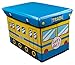 Yellow & Blue Train Collapsible Storage Organizer by Clever Creations | Storage Box Folding Storage Ottoman for Your Bedroom | Perfect Size Storage Chest for Books, Shoes & Games