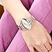 Top Plaza Women Elegant Oval Silver Tone Bangle Cuff Bracelet Dress Watch