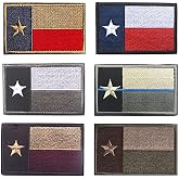 Antrix Bundle 6 Pieces Tactical USA Texas State Flag Patch Hook &amp; Loop Embroidered Military American Texas Banner Tags Appliques Emblems -3.15"x2"