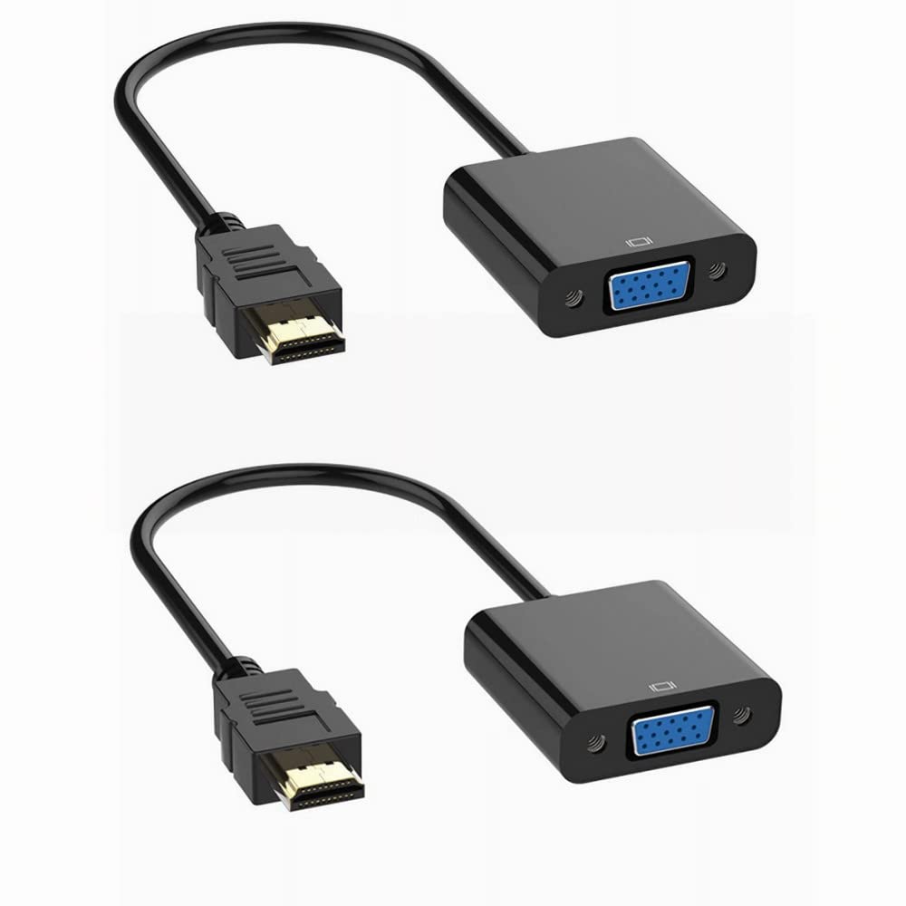 BLKing HDMI to VGA,1080P HDMI Male to VGA Female Adapter for Computer, Desktop, Laptop, PC, Monitor, Projector, HDTV, Chromebook, Raspberry Pi, Roku, Xbox and More 2pcs