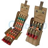 Kosibate Molle Shotgun Shell Holder Pouch, Tactical 25 Rounds Reload Ammo Mag Bag,Quick Access Shotshell Carrier for 12G 20G