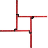 JCFANTS Router Jig for Cutting Board, Adjustable Square Router Template Guide, Groove Router Jig 23.6 by 23.6 Inches, templates Woodworking for Perfect Grooves (Red)
