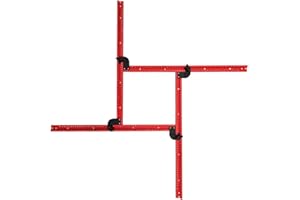 JCFANTS Router Jigs for Cutting Board, Adjustable Square Router Template Guide, Groove Router Jig 23.6 by 23.6 Inches, Routing Squares and Rectangles for Perfect Grooves (Red)