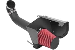 MILLION PARTS 4'' Cold Air Tube with Filters with Heat Shield Compatible with 2009-2014 Cadillac/Chevrolet/GMC Tahoe/Yukon/More 4.3L-6.2L V6 V8, Red and Black