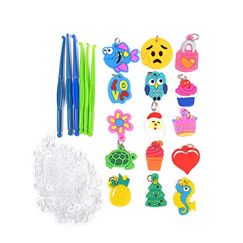 3700+ Rainbow Rubber Bands Glow in The Dark Set Included: 3600+ Premium Quality Loom Bands in 6 Colors + 100 S-Clips + 15 Lovely Charms + 6 Crochet Hooks, No Loom Board Included.