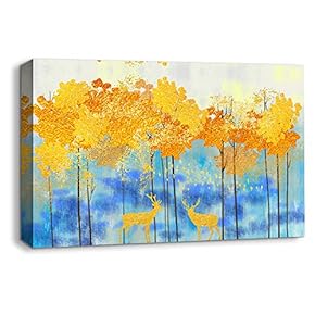 Canvas Wall Art Beautiful Abstract Ink Painting Artwork for Home Prints Framed - 12x18 inches