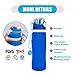 Collapsible Water Bottle Outdoor Bottle Portable Sports Silicone Flexible Leak-Proof Bottle Lightweight Foldable Reusable Camping Hiking Traveling Walking Running Smart Hydration Solution 750ml-Blue