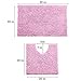 LuxUrux Pink Bathroom Rugs Luxury Chenille 2-Piece Bath Mat Set, Soft Plush Anti-Slip Bath Rug +Toilet Mat.1'' Microfiber Shaggy Carpet, Super Absorbent