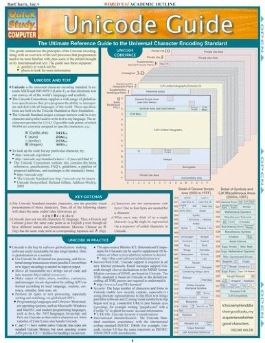 Unicode Guide Laminated Reference Chart (Quick Study Computer) by Joe Becker, Richard Gillam, Mark Davis