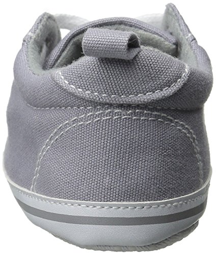 Luvable Friends Basic Solid Color Canvas Sneaker (Infant), Gray, 0-6 Months M US Infant