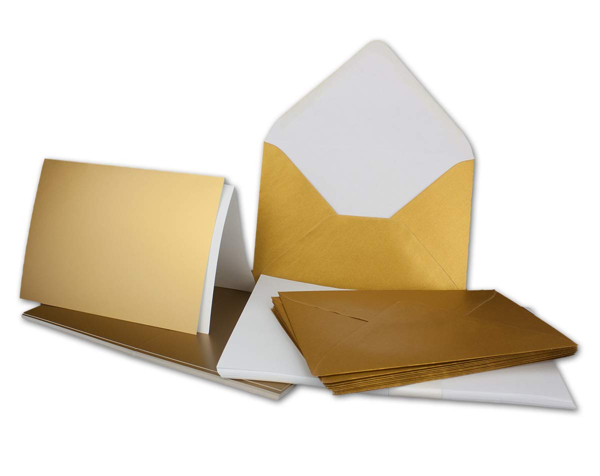 10x Folding Card Set with Envelopes and Inserts DIN A6 / C6 Double Cards and Envelopes Made of Premium Paper 14.8 x 10.5 cm with White Insert Sheet Suitable for Printers FarbenFroh® Quality Brand