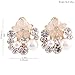 Grace Jun Bridal Multicolor Rhinestone Crystal Gold Plated Clip On Earrings Without Piercing 8 Colors Choose (186white)