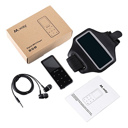 M WAY MP3 Player with Pedometer Lossless Sound Music Player, Support FM Radio/Video Player/Voice Recorder, 55 Hours Play And Zin Alloy Audio Player with Earphone+ Armband Standard - Thumbnail 6