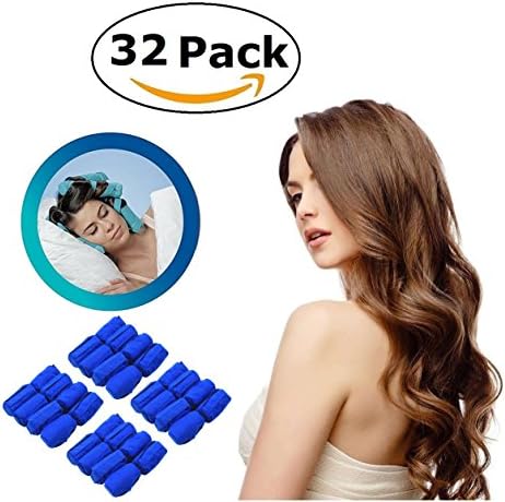 Greenpointselect absorbent sleep hair rollers style Curling Apparatus,Curling Drum,Dry Hair Curler (M) (32 Pack)