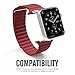 MoKo Apple Watch Band, Premium Soft Leather Loop Band with Magnetic Closure for 42mm Apple Watch Models, Red (Not fit 38mm Versions)