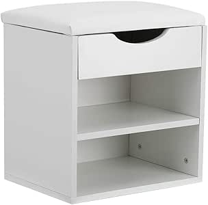 Nfudishpu Banco Almacenamiento Zapatos, 2 Niveles Entraen el hogar