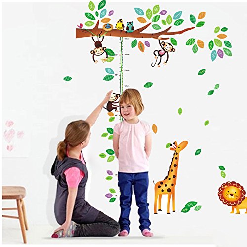 UPC 611550598987, Chart Height Measurement Growth Chart Tree Monkeys and Animals Nursery Wall Decals Stickers Wall Decal Decor Sticker Removable r for Nursery Playroom Girls and Boys Children&#39;s Bedroom