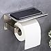 XVL Toilet Tissue Paper Holder with Mobile Phone Storage Shelf Brushed SUS304 Stainless Steel
