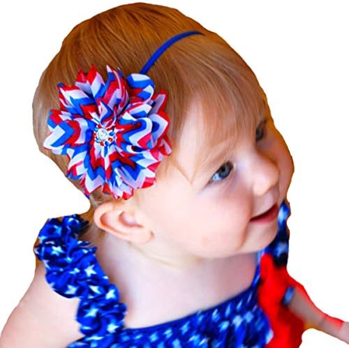 Miugle Baby Headband,Baby Girl Flower Headband,4th of July Headband,Baby Hair Bows